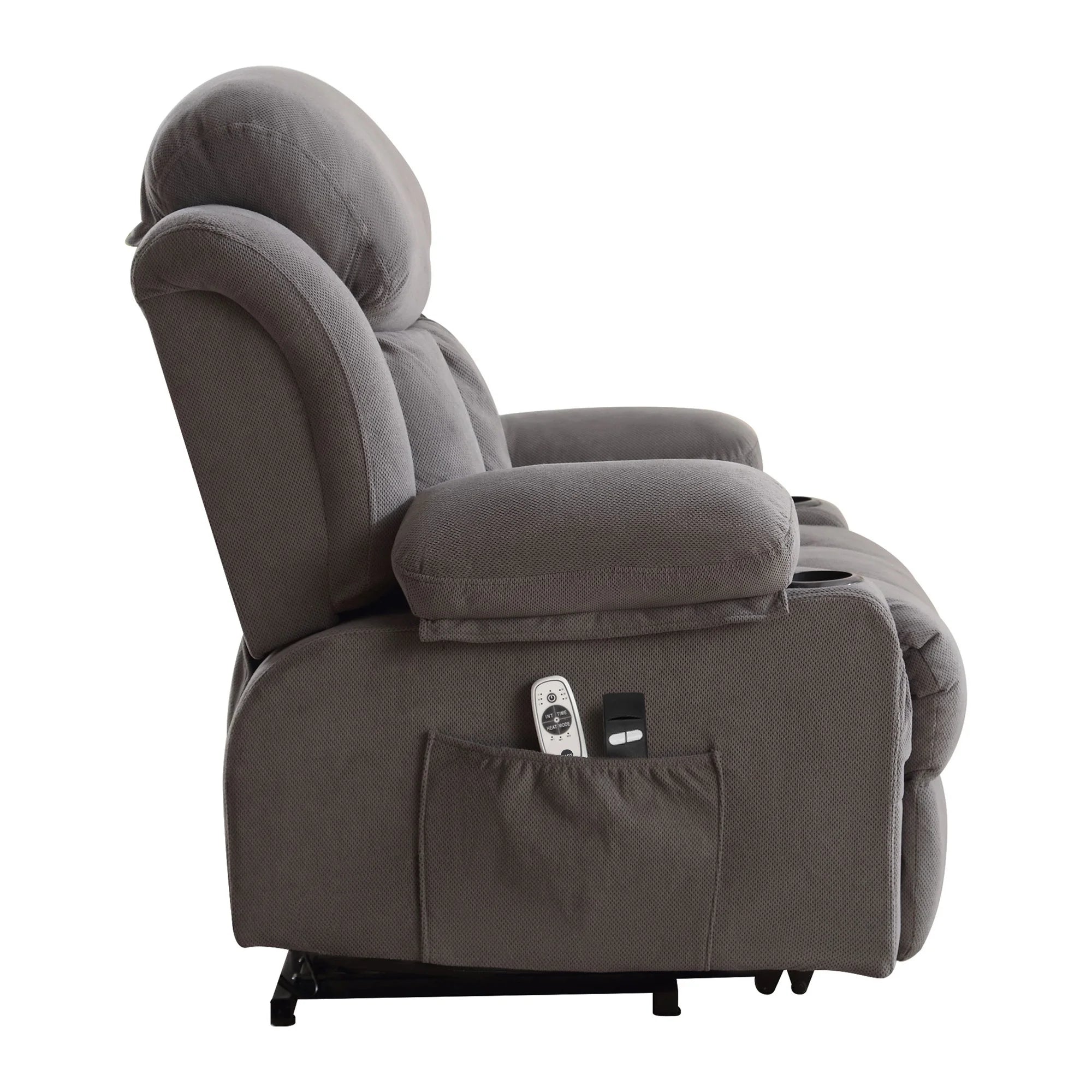 Power Lift Recliner Chair for Elderly, 24.5In Oversized Lift Chair with Massage and Heat up to 350Lbs, 160° Electric Adjustable Power Theater Recliner for Living Room, Gray