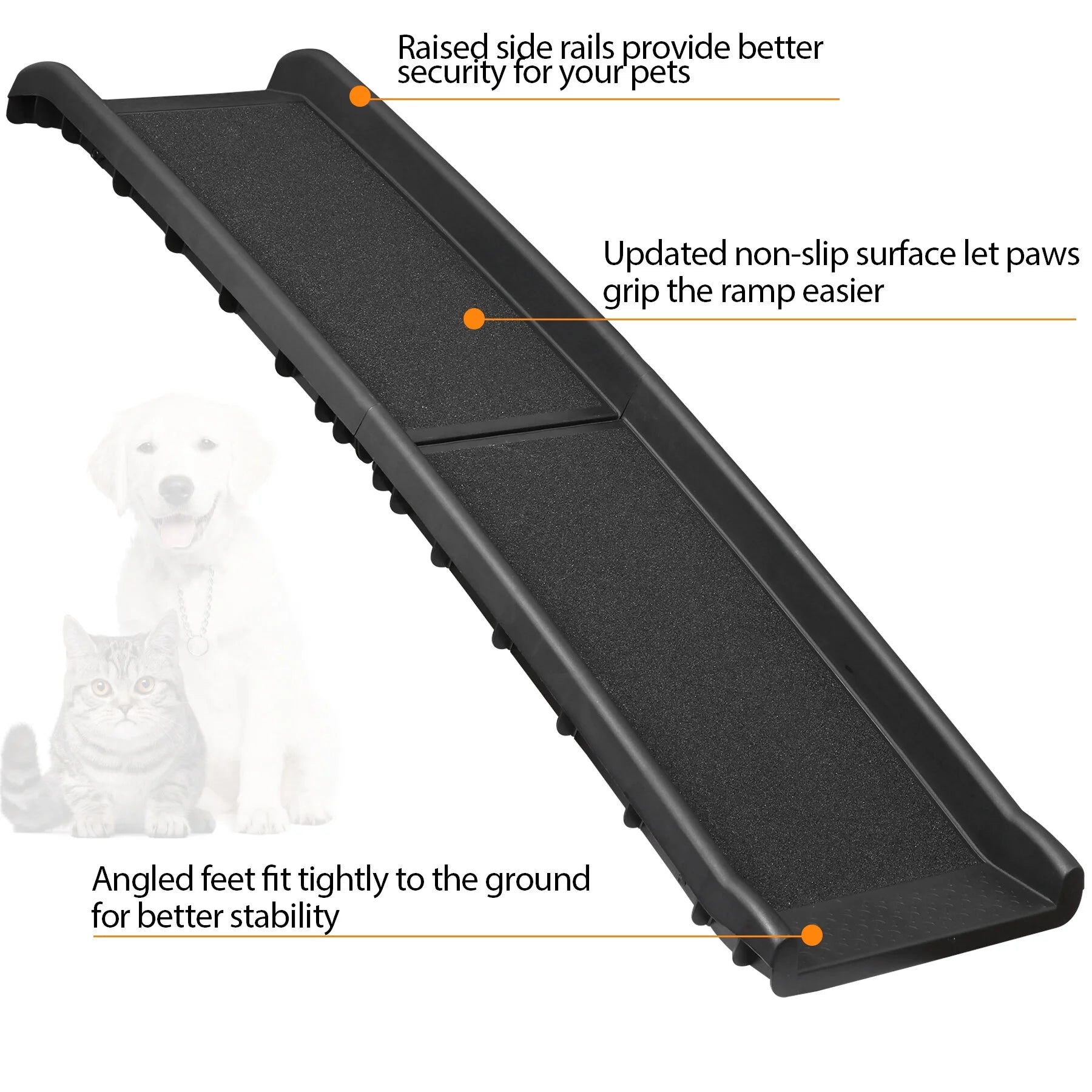Bi-Fold Pet Ramp for Dog Cat Ramp Trunk Back Seat Ladder Step Car SUV