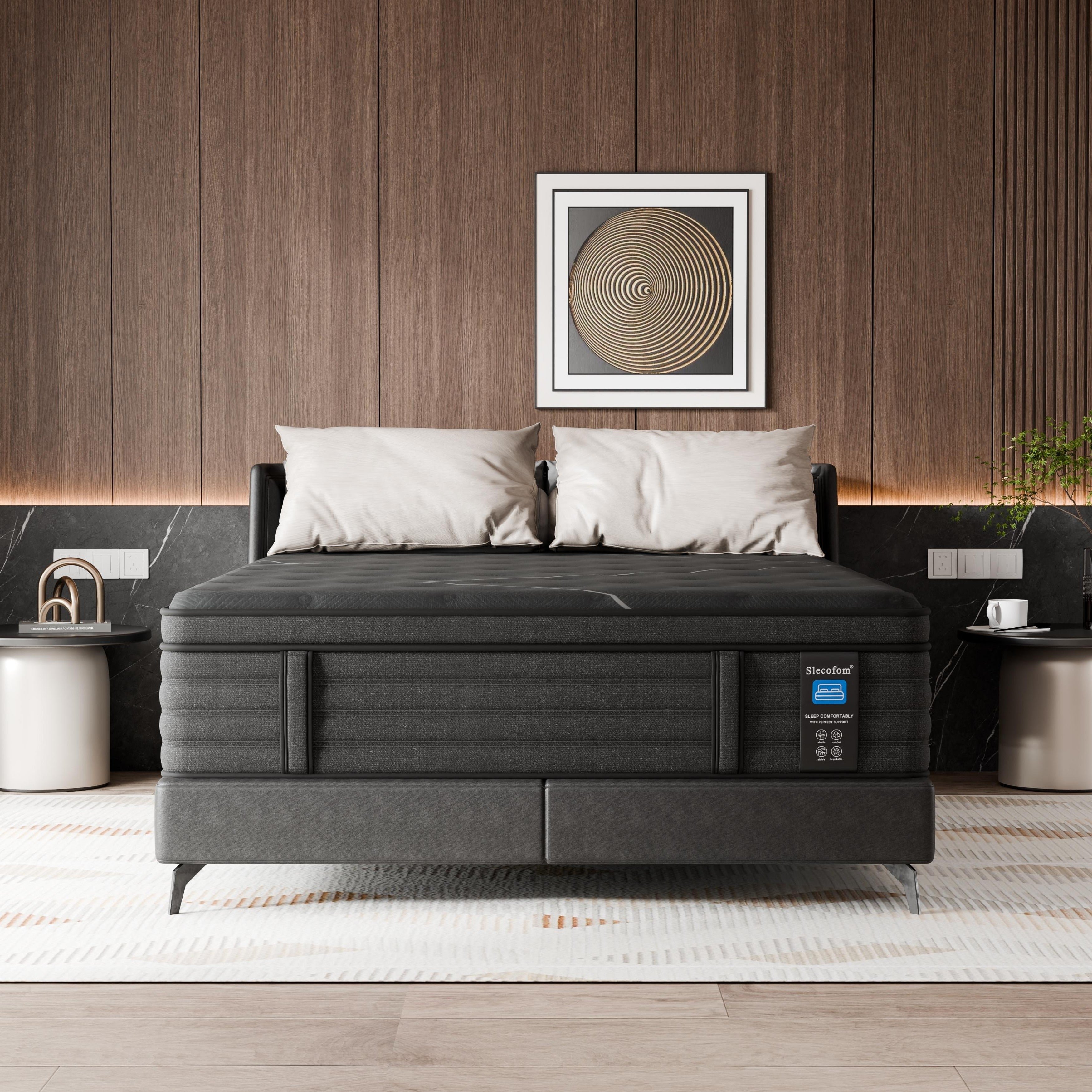Modland 14" Extra Firm Cooling Gel Hybrid Mattress for Back Pain Relief in a Box, Twin/Full/Queen/King/Calking Size