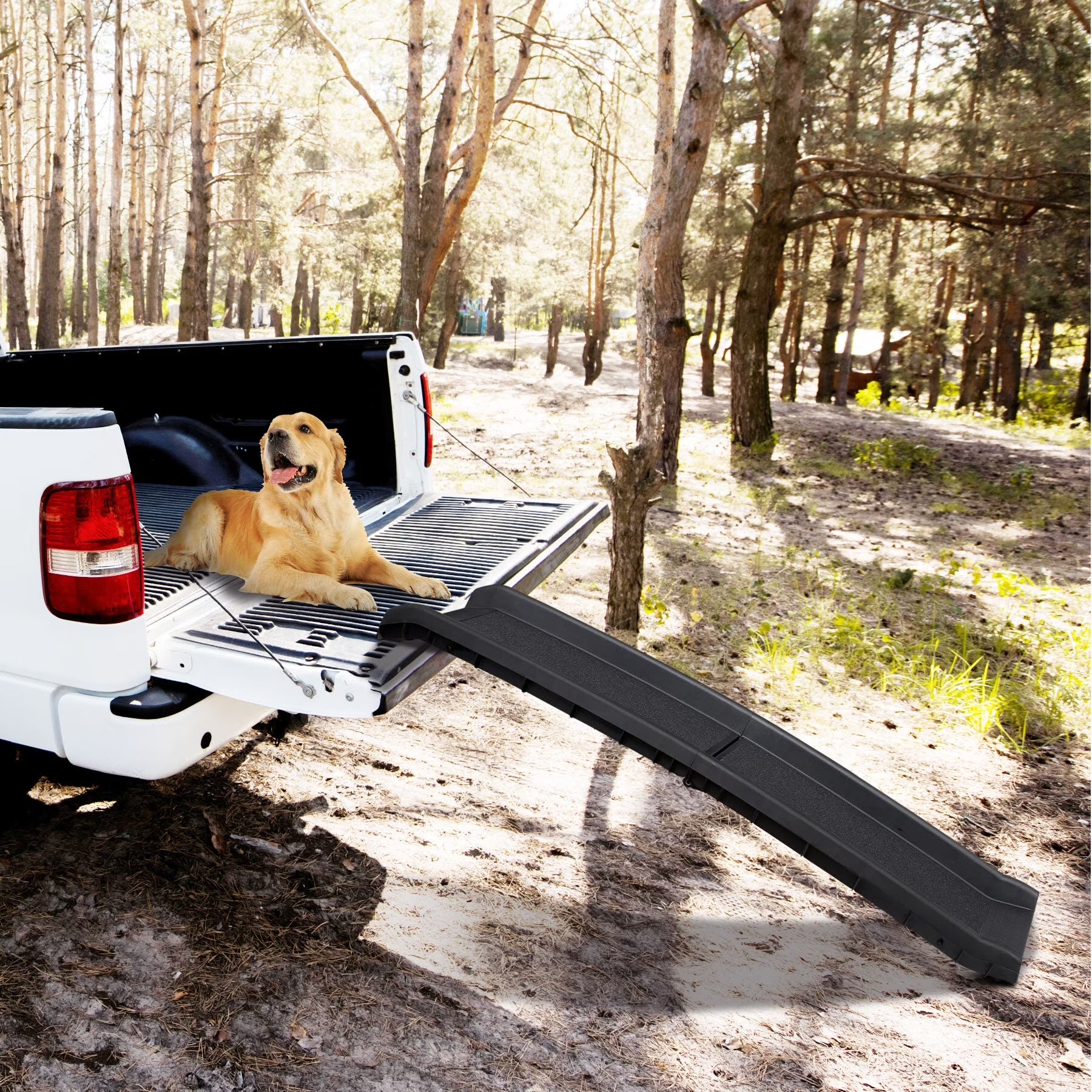 Bi-Fold Pet Ramp for Dog Cat Ramp Trunk Back Seat Ladder Step Car SUV