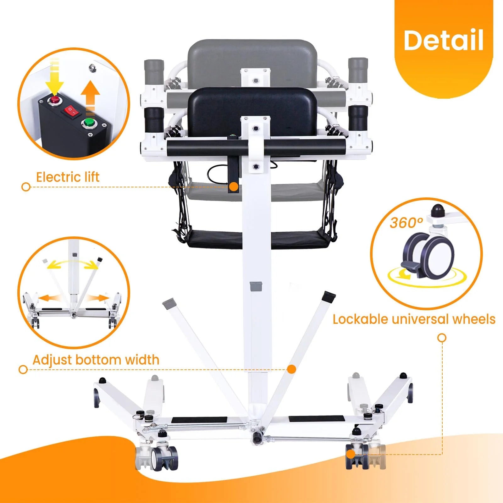 Upgrade Patient Lift for Home,Electric Patient Lift Transfer Chair,Portable Handicap Lift for Car,Bathroom Transfer Lift Chairs for Seniors,Wheelchair Lift with Adjustable Height