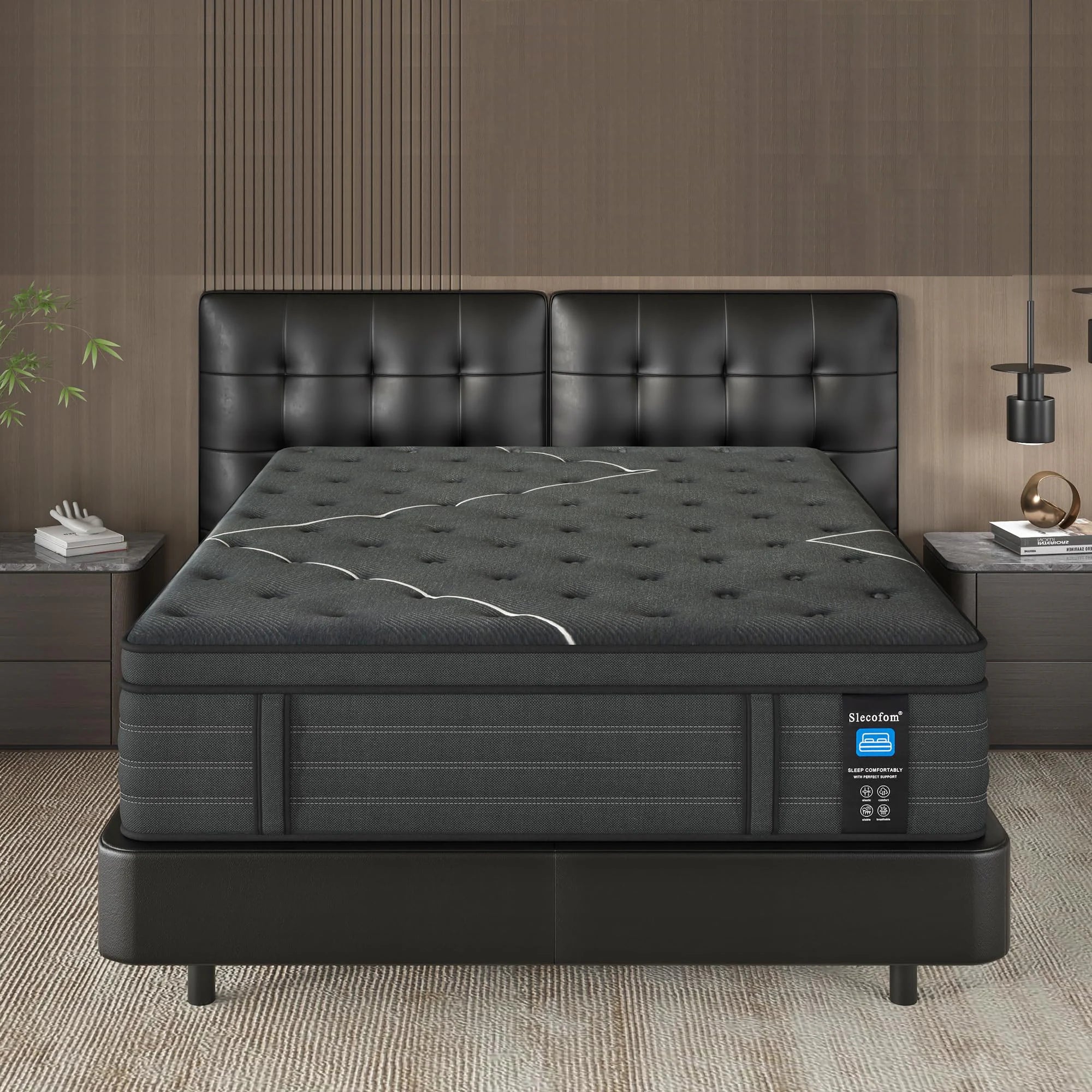 Modland 14" Extra Firm Cooling Gel Hybrid Mattress for Back Pain Relief in a Box, Twin/Full/Queen/King/Calking Size