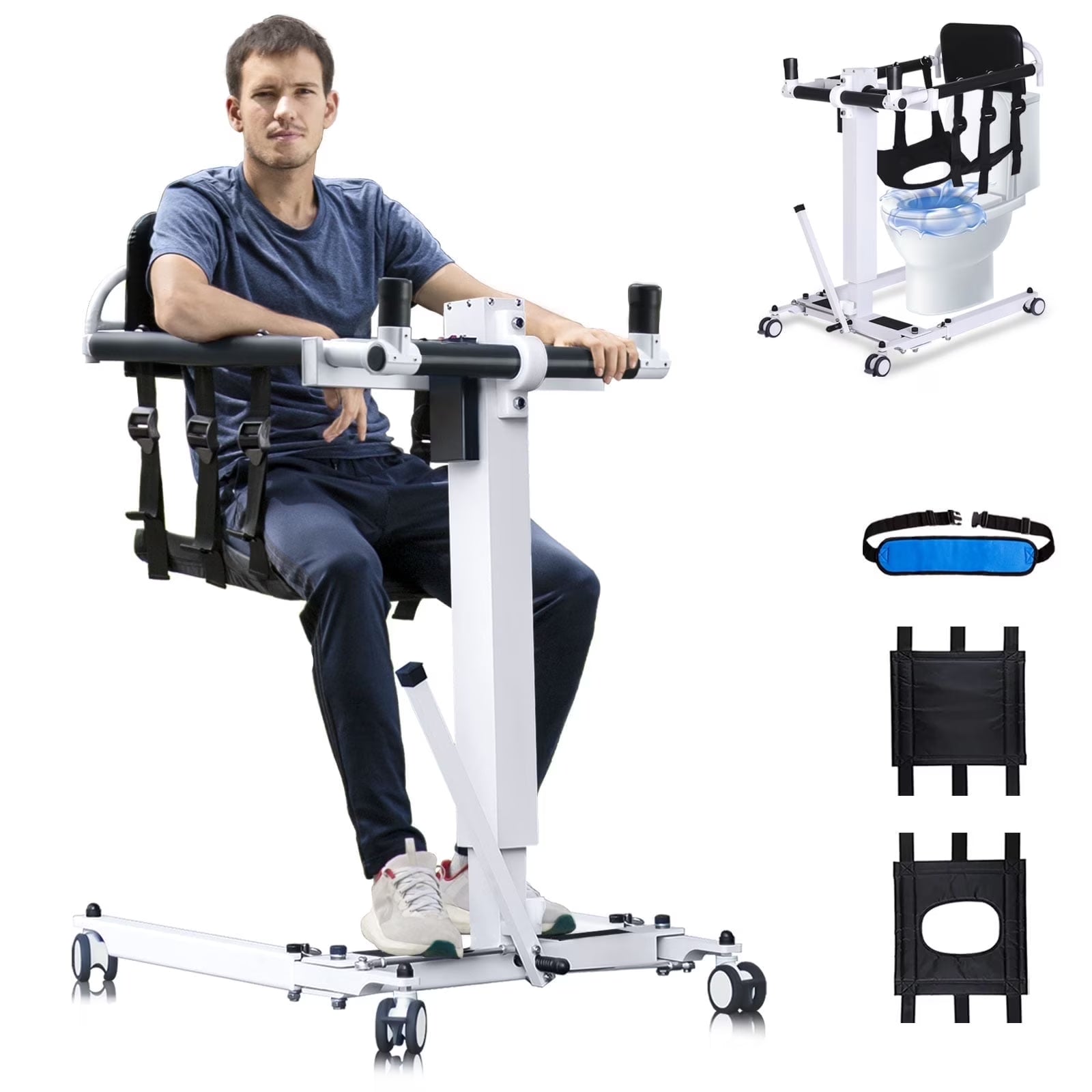Upgrade Patient Lift for Home,Electric Patient Lift Transfer Chair,Portable Handicap Lift for Car,Bathroom Transfer Lift Chairs for Seniors,Wheelchair Lift with Adjustable Height