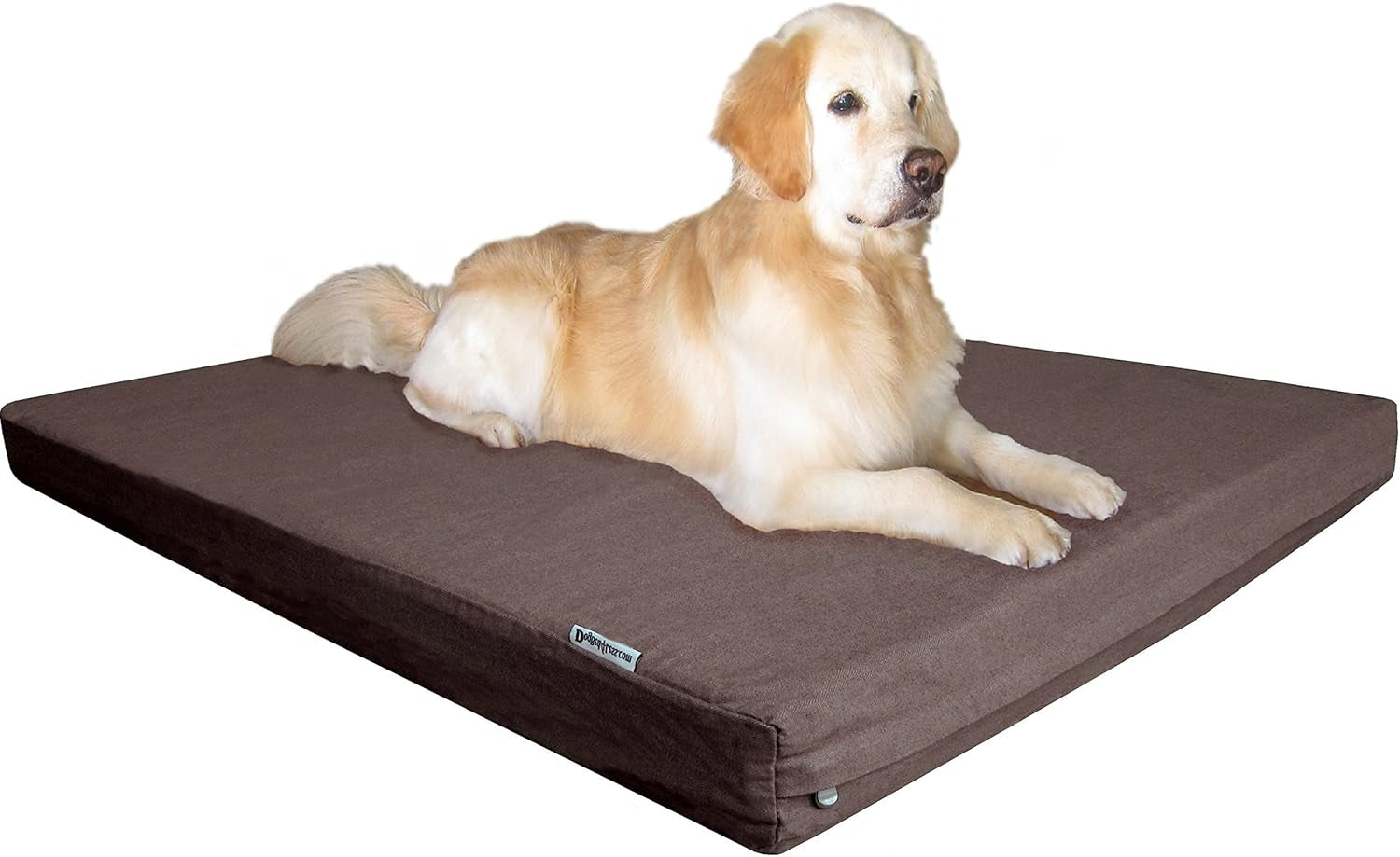 Premium Orthopedic Memory Foam Pet Bed for Extra Large Dogs, Washable Durable Denim Cover, Waterproof Liner and Extra Case, Jumbo 55"X47"X4", Brown