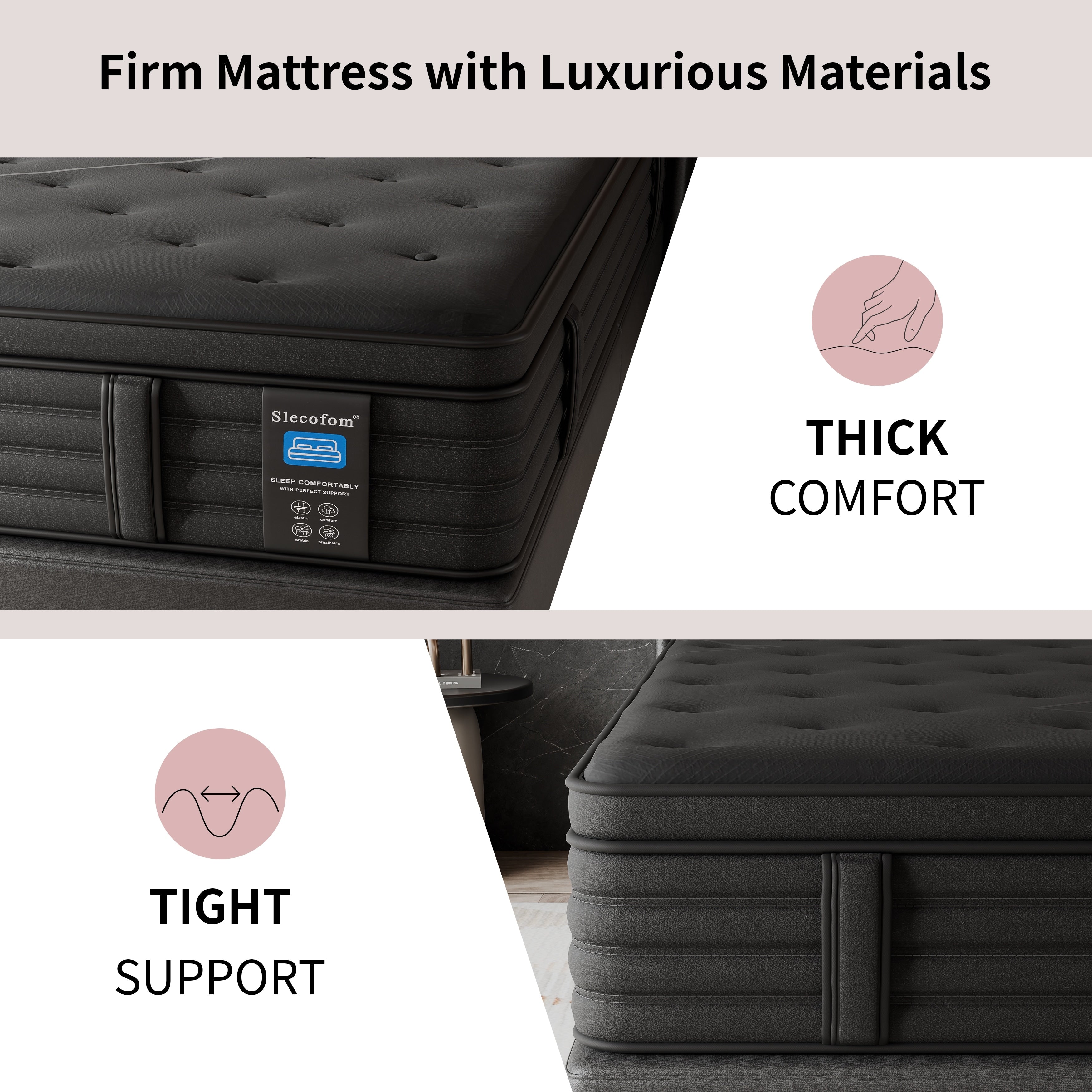 Modland 14" Extra Firm Cooling Gel Hybrid Mattress for Back Pain Relief in a Box, Twin/Full/Queen/King/Calking Size